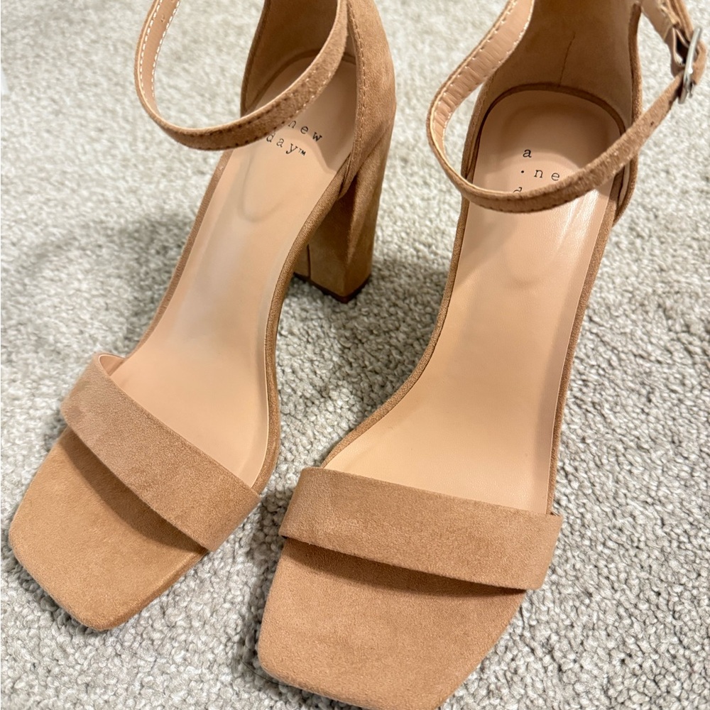 A New Day Women's Beige Suede Heels